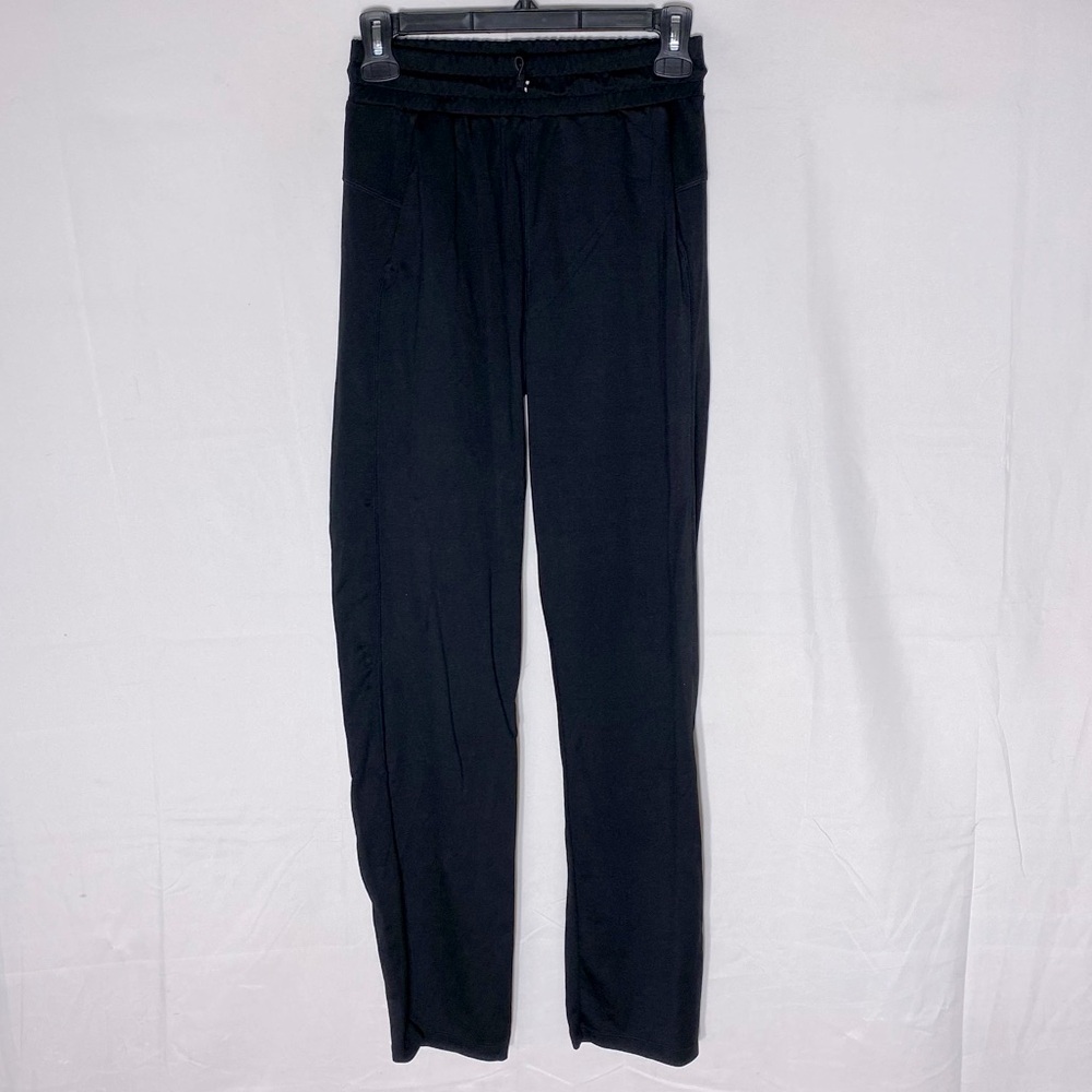Lululemon Athletica Black Straight Leg Drawstring Waist Track Pants XS